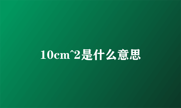 10cm^2是什么意思