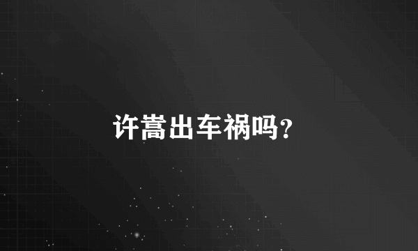 许嵩出车祸吗？