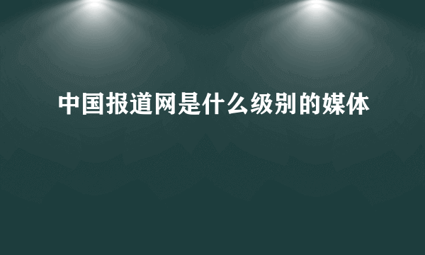 中国报道网是什么级别的媒体