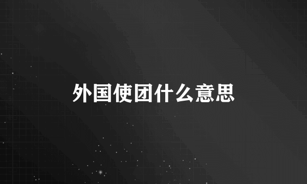 外国使团什么意思