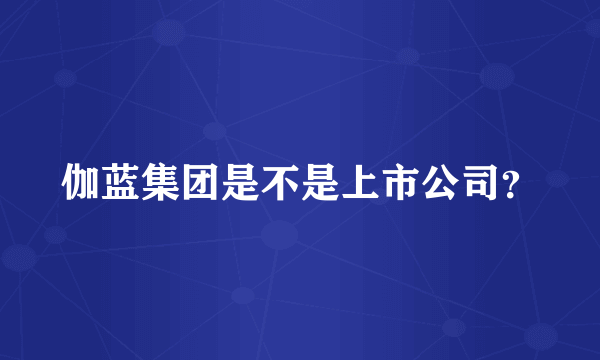 伽蓝集团是不是上市公司？