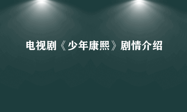 电视剧《少年康熙》剧情介绍