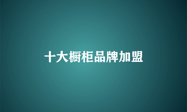 十大橱柜品牌加盟