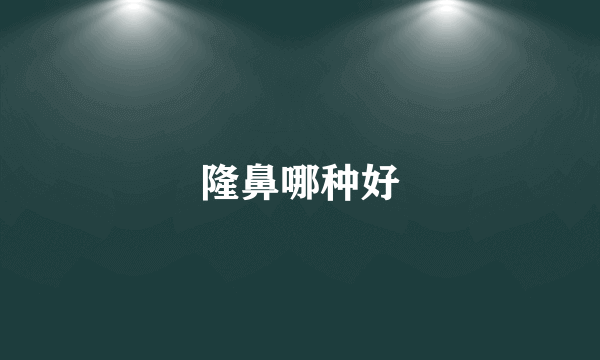 隆鼻哪种好