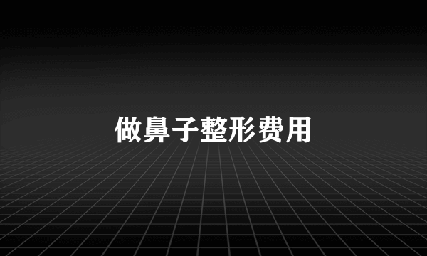 做鼻子整形费用