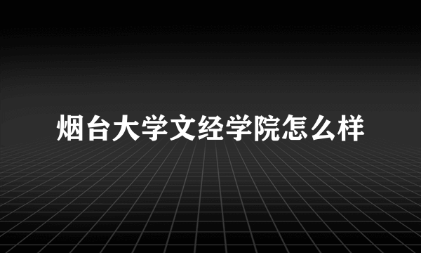 烟台大学文经学院怎么样