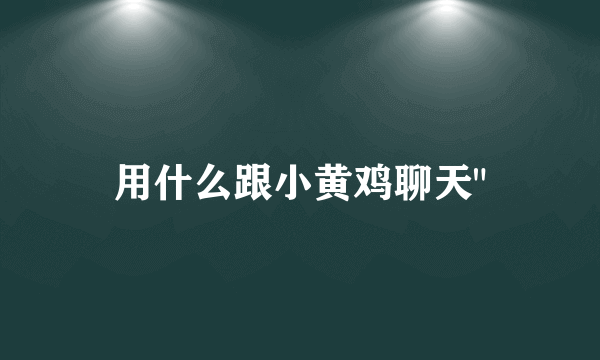 用什么跟小黄鸡聊天