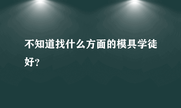 不知道找什么方面的模具学徒好？
