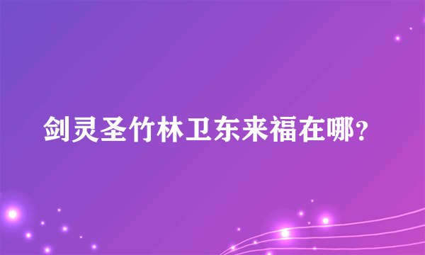 剑灵圣竹林卫东来福在哪？