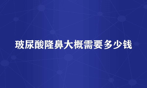 玻尿酸隆鼻大概需要多少钱
