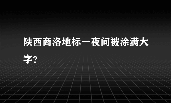 陕西商洛地标一夜间被涂满大字？