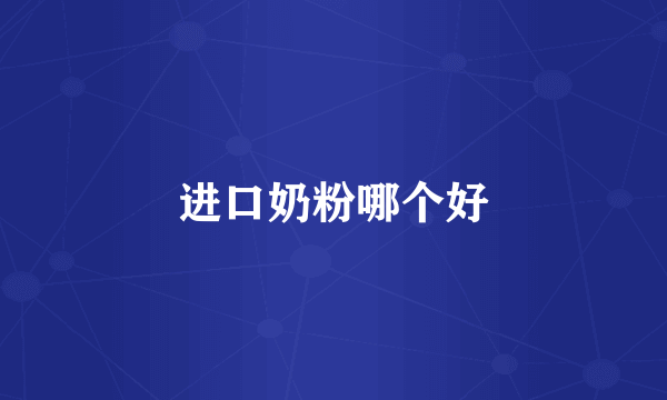 进口奶粉哪个好
