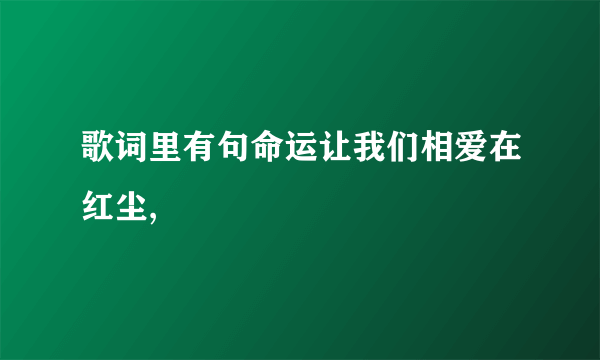 歌词里有句命运让我们相爱在红尘,