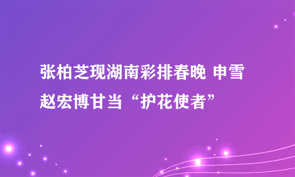 张柏芝现湖南彩排春晚 申雪赵宏博甘当“护花使者”