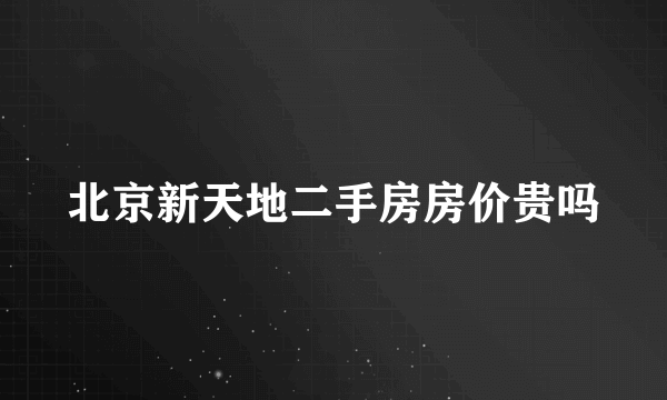 北京新天地二手房房价贵吗