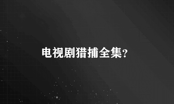 电视剧猎捕全集？