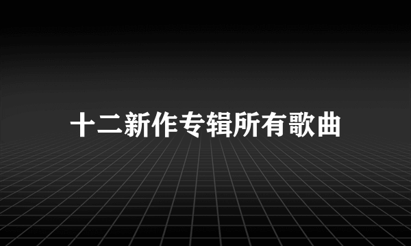 十二新作专辑所有歌曲