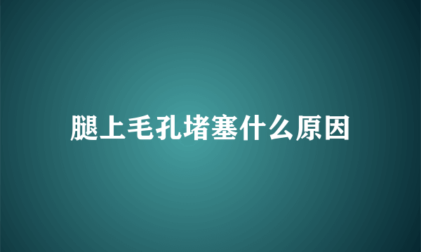 腿上毛孔堵塞什么原因