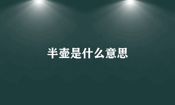 半壶是什么意思