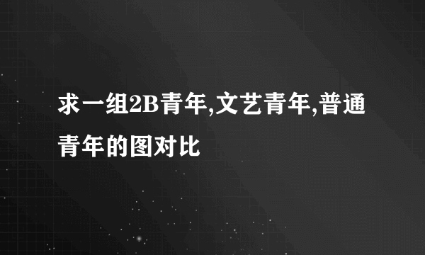 求一组2B青年,文艺青年,普通青年的图对比