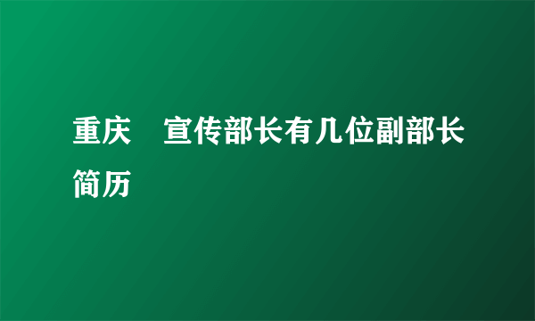 重庆巿宣传部长有几位副部长简历