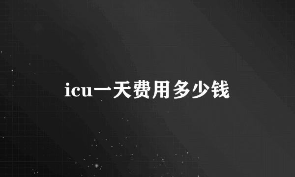 icu一天费用多少钱