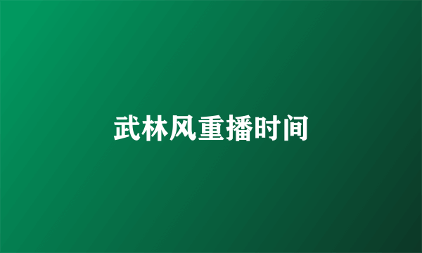 武林风重播时间