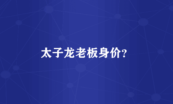 太子龙老板身价？