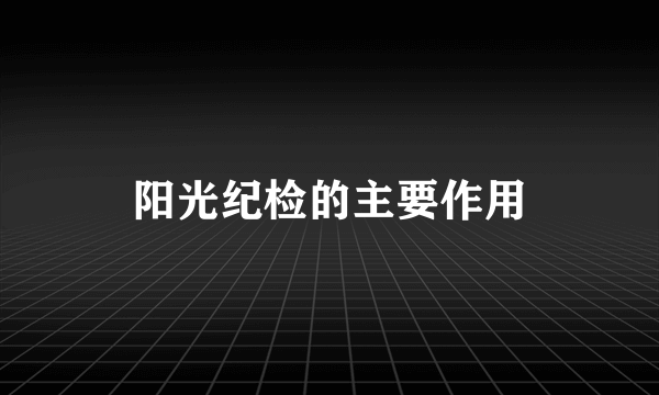 阳光纪检的主要作用