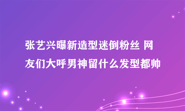 张艺兴曝新造型迷倒粉丝 网友们大呼男神留什么发型都帅