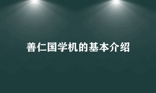 善仁国学机的基本介绍