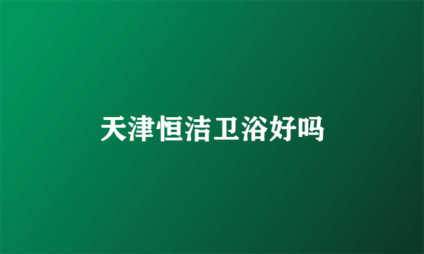 天津恒洁卫浴好吗
