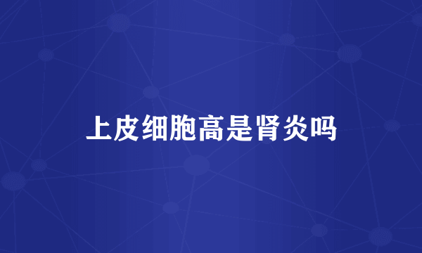 上皮细胞高是肾炎吗