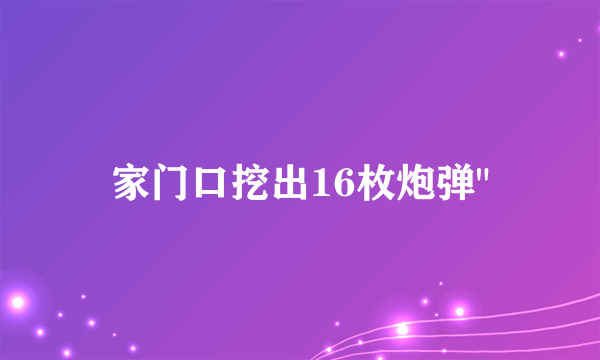 家门口挖出16枚炮弹