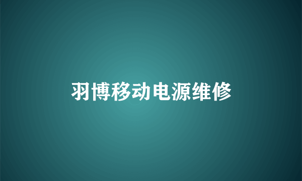 羽博移动电源维修