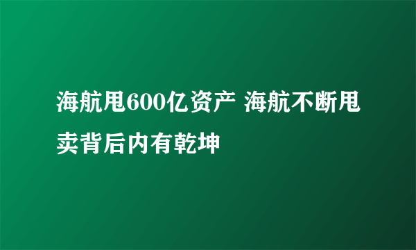 海航甩600亿资产 海航不断甩卖背后内有乾坤
