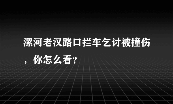 漯河老汉路口拦车乞讨被撞伤，你怎么看？