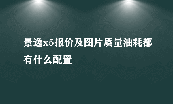 景逸x5报价及图片质量油耗都有什么配置