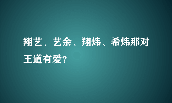 翔艺、艺余、翔炜、希炜那对王道有爱？