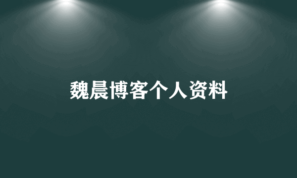 魏晨博客个人资料