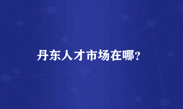 丹东人才市场在哪？