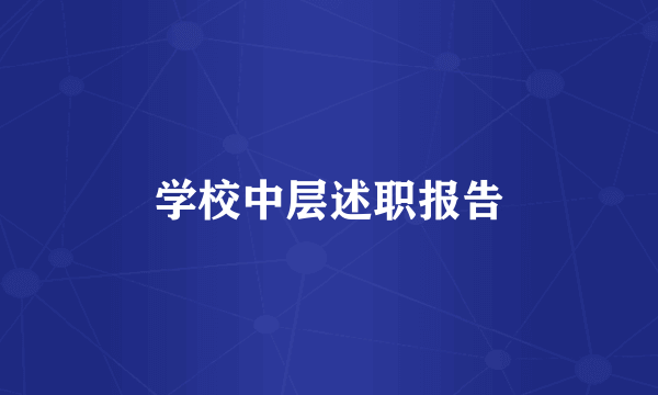 学校中层述职报告