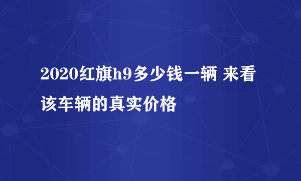 2020红旗h9多少钱一辆 来看该车辆的真实价格