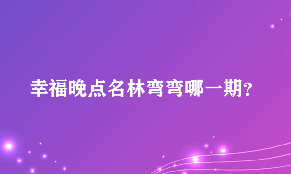 幸福晚点名林弯弯哪一期？