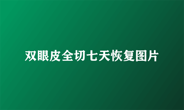 双眼皮全切七天恢复图片
