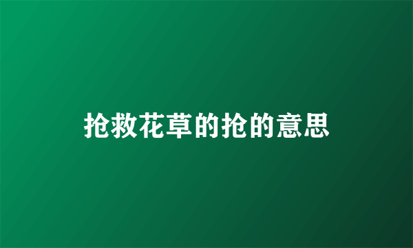 抢救花草的抢的意思