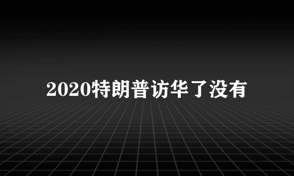 2020特朗普访华了没有