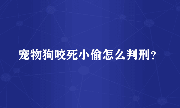 宠物狗咬死小偷怎么判刑？