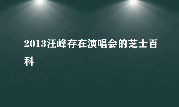 2013汪峰存在演唱会的芝士百科