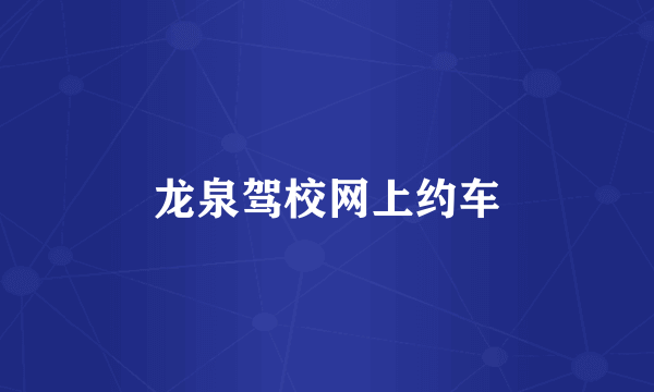 龙泉驾校网上约车